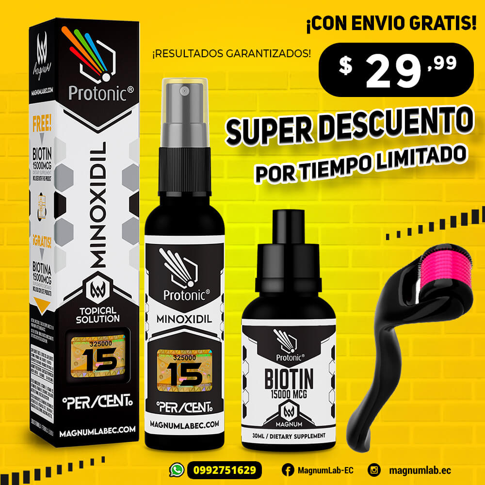 MINOXIDIL 15% + BIOTINA + DERMAROLLER / PROMOCION